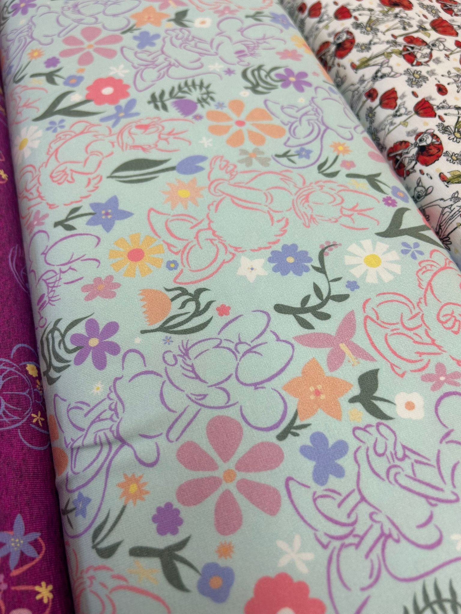 Floraler Cartoon-Print Mint